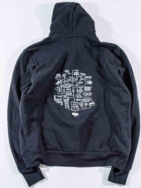 Tech At Bloomberg Zip Hoodie Sweatshirt 2XL Black Y2K Corporate Logo Tech